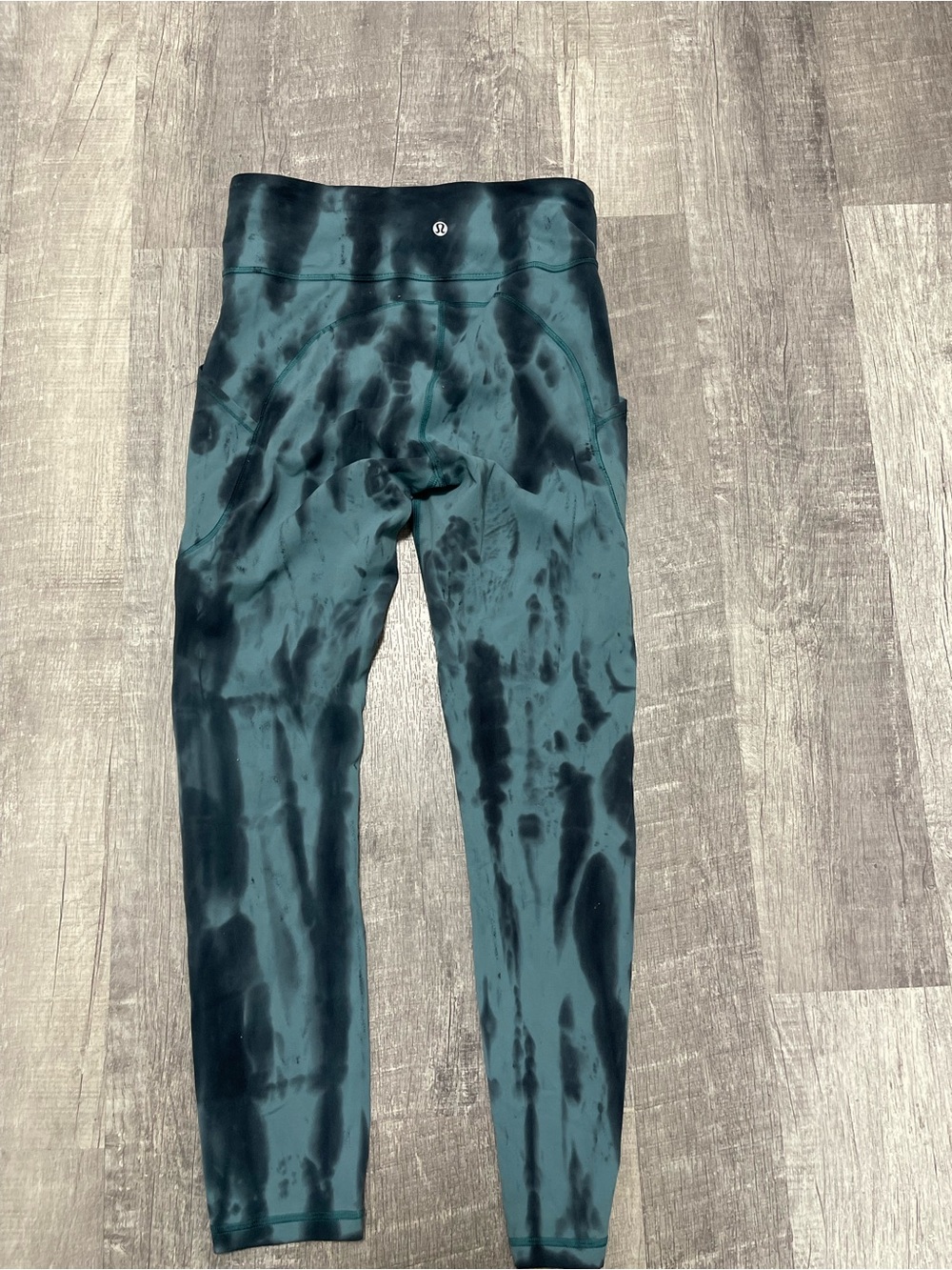lululemon athletica Kids Teal and Black Tie-Dye Leggings